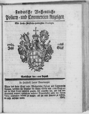 17tes Stück, Ausgabe vom August 1765