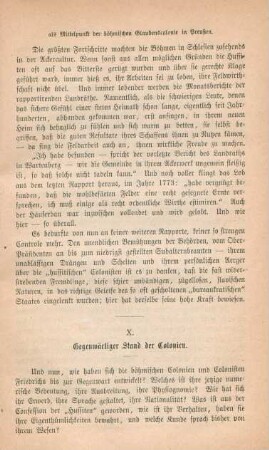 X. Gegenwärtiger Stand der Colonien