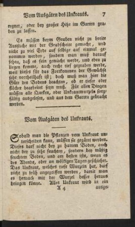 Vom Ausgäten des Unkrauts