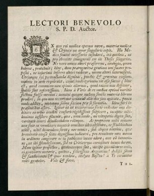 Lectori Benevolo.