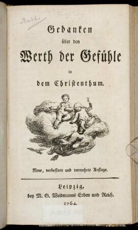 Gedanken über den Werth der Gefühle in dem Christenthum