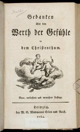 Gedanken über den Werth der Gefühle in dem Christenthum