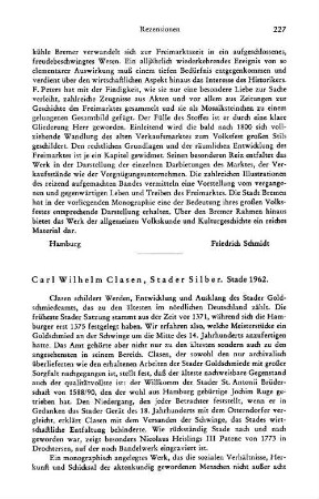 Clasen, Carl Wilhelm :: Stader Silber : Stade, 1962