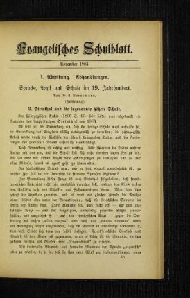 Sprache, Logik und Schule im 19. Jahrhundert : (Fortsetzung)