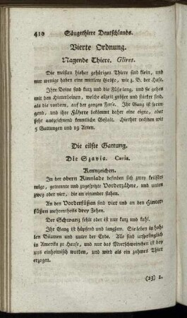 Vierte Ordnung. Nagende Thiere. Glires.