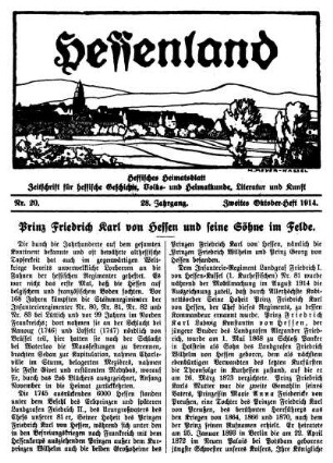 Nr. 20, Zweites Oktober-Heft 1914