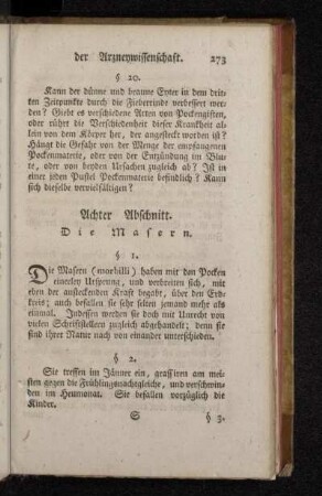 Achter Abschnitt. Die Masern.