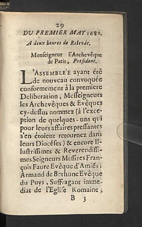 Monseigneur l'Archevêque de Paris, President.