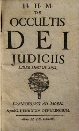 De Occultis Dei Judiciis Liber Singularis