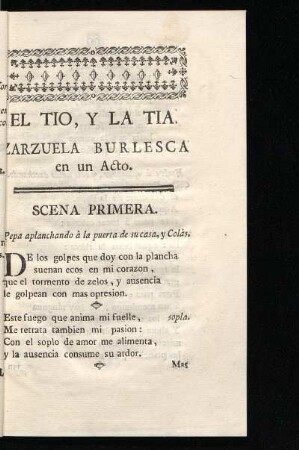 (Acto único] Zarzuela burlesca en un acto