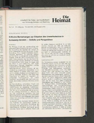 Nr. 7 - 8. 83. Jahrgang. Neumünster, Juli / August 1976.
