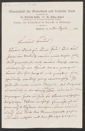 Brief an Heinrich von Herzogenberg : 26.04.1896
