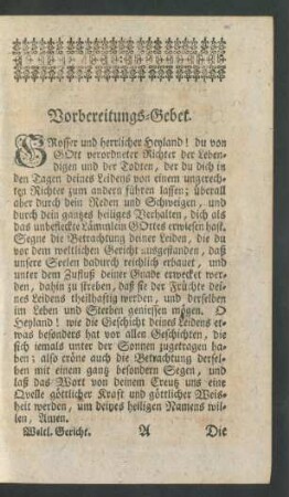 Vorbereitungs-Gebet