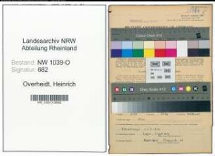 Entnazifizierung Heinrich Von Overheidt , geb. 27.06.1904 (Arbeiter)