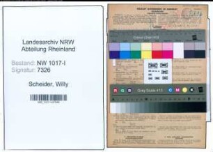 Entnazifizierung Willy Scheider , geb. 29.05.1908 ()