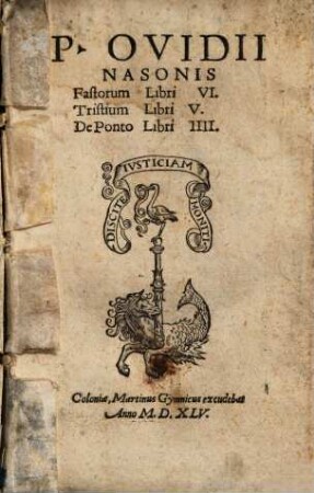 P. Ovidii Nasonis Fastorum Libri VI.