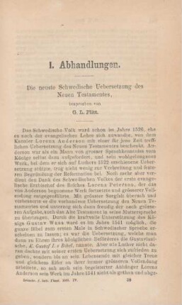 593-608 Die neueste Schwedische Uebersetzung des Neuen Testamentes