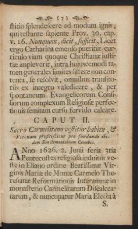 Capt II. Sacro Carmelitano vestitur habitu, ...