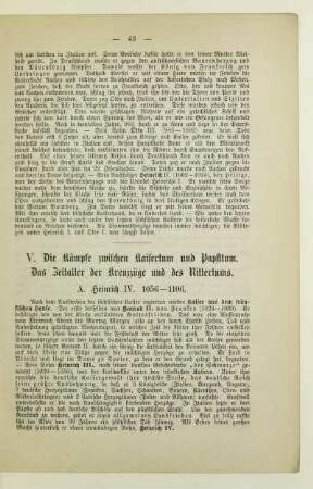V. Die Kämpfe zwischen Kaisertum und Papsttum. Das Zeitalter der Kreuzzüge und des Rittertums