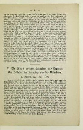V. Die Kämpfe zwischen Kaisertum und Papsttum. Das Zeitalter der Kreuzzüge und des Rittertums