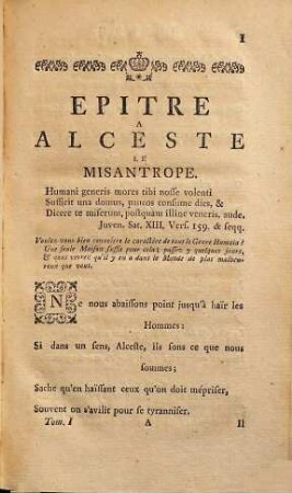 Epîtres Diverses Sur Des Sujets Differens, 1
