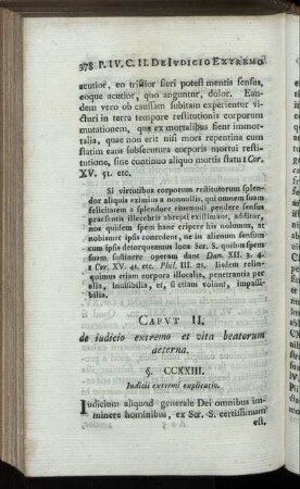 Caput II. de iudicio extremo et vita beatorum aeterna.