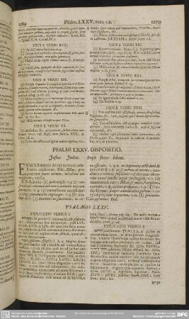 Psalmi LXXV. Dispositio. Justus Judex. Impii feces bibent