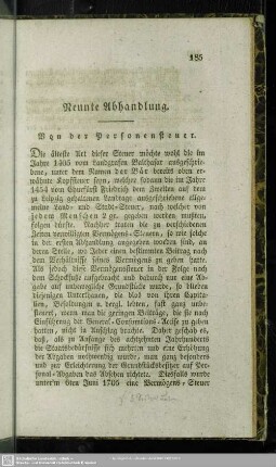 Neunte Abhandlung. Von der Personensteuer