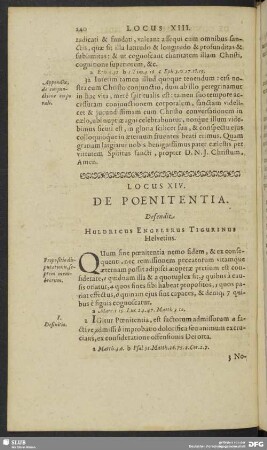 Locus XIV. De Poenitentia