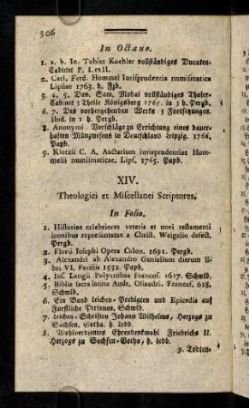 306-324, XIV. Theologici et Miscellanei Scriptores.