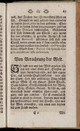 Von Verachtung der Welt.