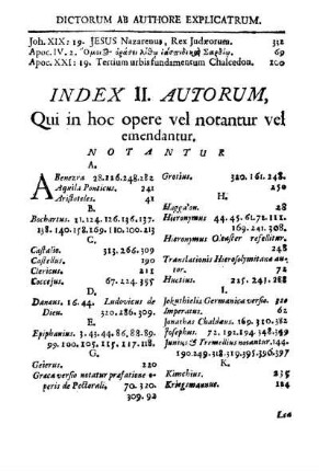 INDEX II. AUTORUM, qui in hoc opere vel notantur vel emendantur.