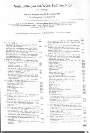 146. Sitzung, Stuttgart, 30.11.1949