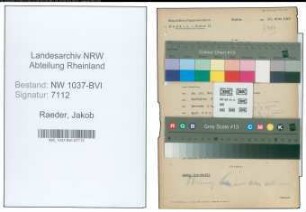 Entnazifizierung Jakob Raeder , geb. 16.10.1892 (Lehrer)