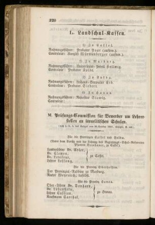 L. Landschul=Kassen.