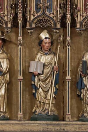 Hochaltar des Frankfurter Doms — Rechter Flügel: Vier Heilige und vier Kirchenväter — Kirchenvater Ambrosius