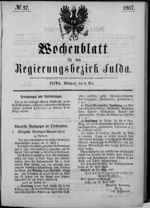 Nr. 37, Ausgabe vom 8. Mai 1867