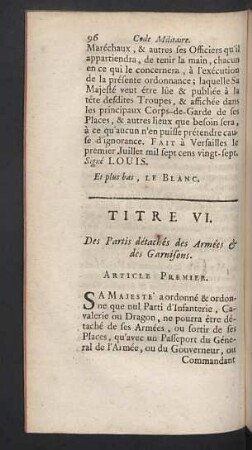 Titre VI.