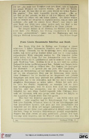 Franz Liszts Gesammelte Schriften und Briefe