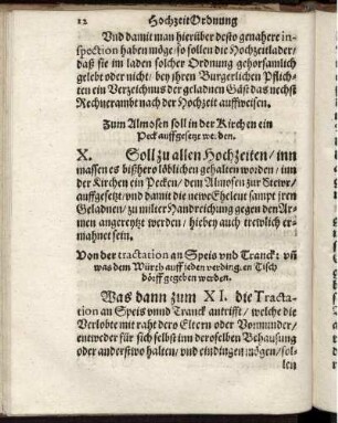 XI. Von der tractation an Speis und Tranck: un[d] was dem Würth auff jeden verdingten Tisch dörff gegeben werden