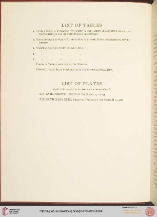 List of tables / List of plates