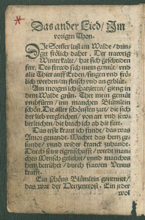 Das ander Lied/ Jm || vorigen Thon. ||