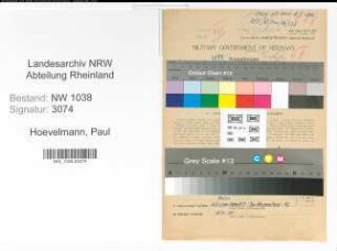Entnazifizierung Paul Hoevelmann , geb. 04.01.1907 (Ingenieur)
