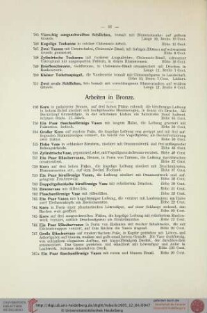 Arbeiten in Bronze (Nr. 752-829)