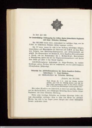 9. Feier des 100jährigen Jubiläums des Regiments ...