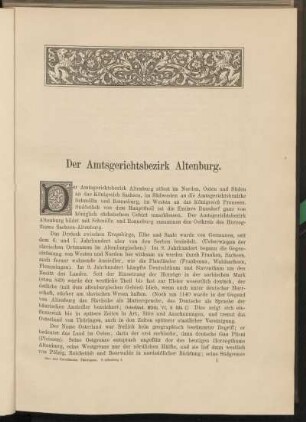 Der Amtsgerichtsbezirk Altenburg. [Einleitung]