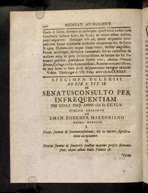 946-954, Spec. 673. De Senatusconsulto per ...