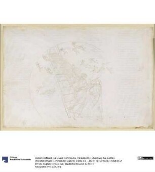 La Divina Commedia, Paradiso XXI. Übergang zur siebten Planetensphäre (Himmel des Saturn): Dante sieht die Jakobsleiter und das Licht der Seligen, die sich einst in der Contemplatio bewährt haben; Rede des Petrus Damianus