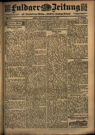 Zweite Ausgabe vom Samstag, den 09. November 1901.