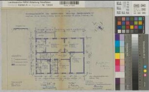 Münster (Münster) Direktorenhaus der Strafanstalt, Gartenstraße Grundriß Obergeschoß 1949 1 : 100 30 x 38 Pause Staatshochbauamt Münster Regierung Münster Nr. 33852